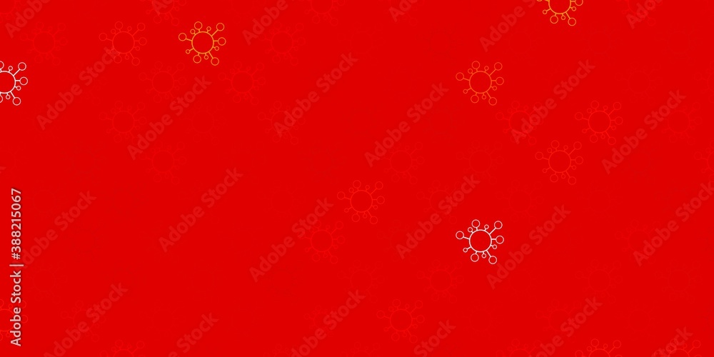 Dark green, red vector background with covid-19 symbols. Dark green, red vector background with covid-19 symbols.