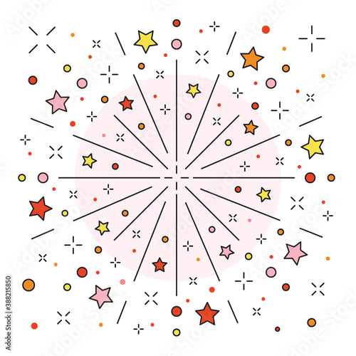 Festive Firework or Firecracker Icon in line Art