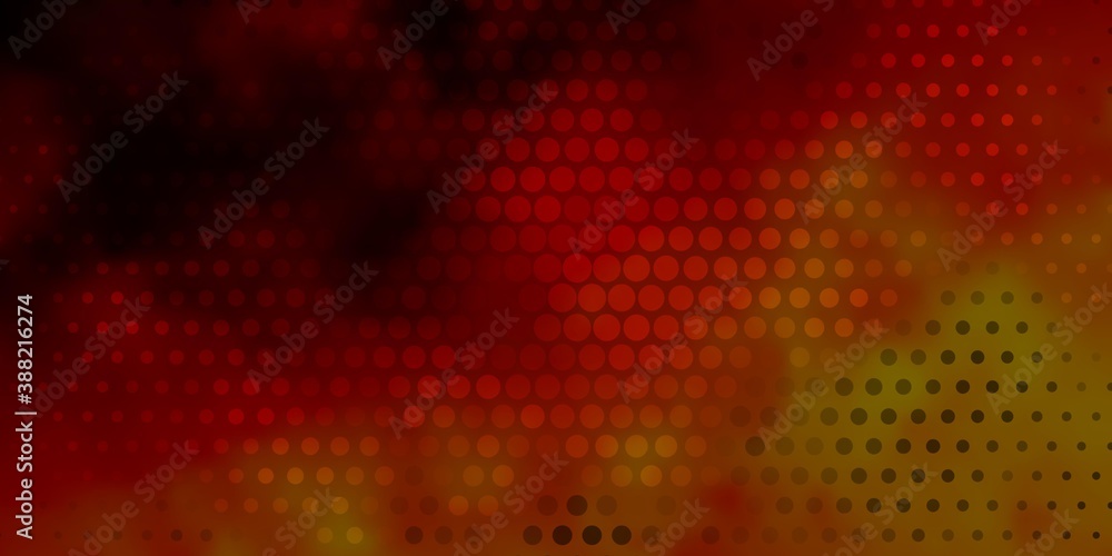 Dark Orange vector background with circles.