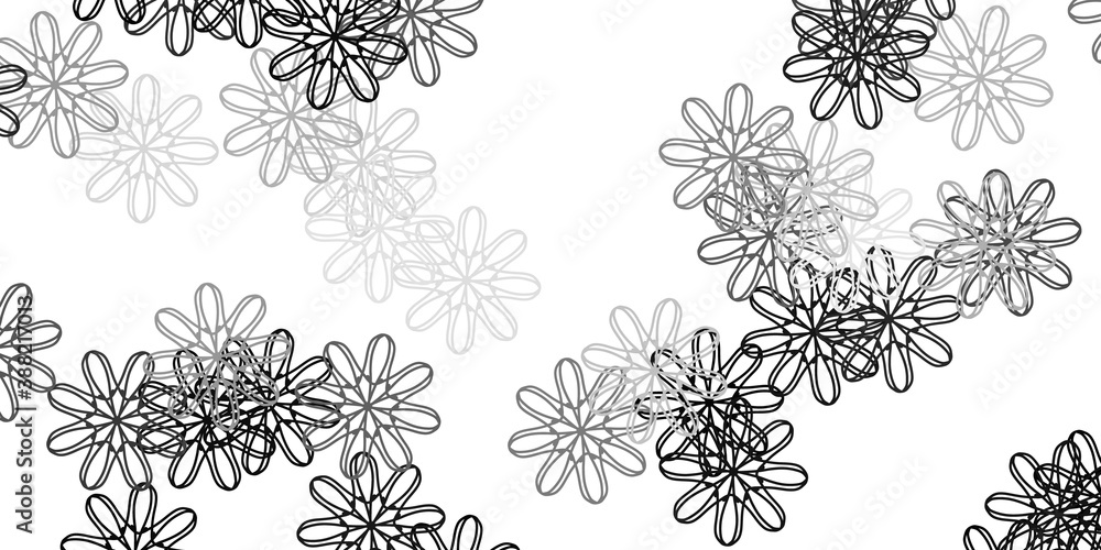 Light Gray vector doodle background with flowers. Light Gray vector doodle background with flowers.