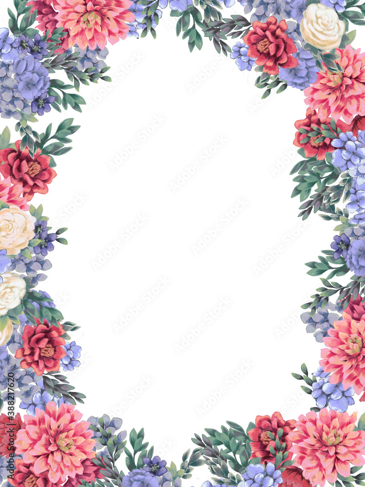 Floral frame for design save the date cards, invitations, posters and birthday decoration Floral frame for design save the date cards, invitations, posters and birthday decoration
