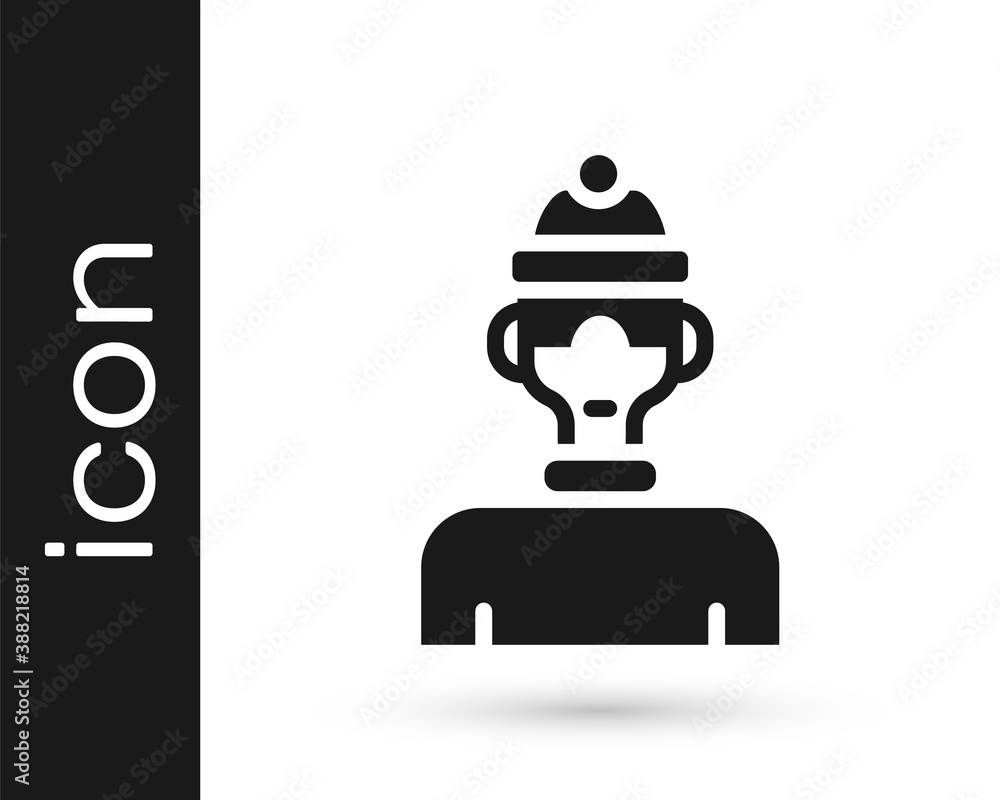 Black Winter athlete icon isolated on white background. Vector. Black Winter athlete icon isolated on white background. Vector.