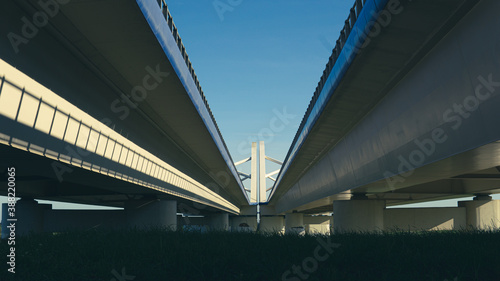 Symethric photo of express road bridge in Poland.