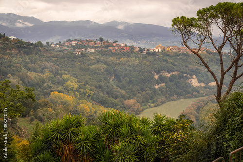 View from Nazzano to the Tiber River in Lazio, Italy photo