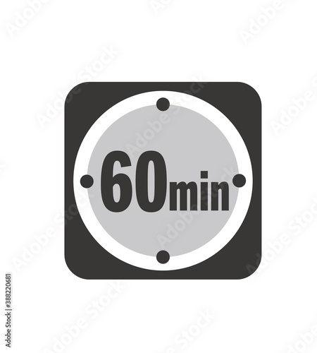 60 minutes timer clock vector icon