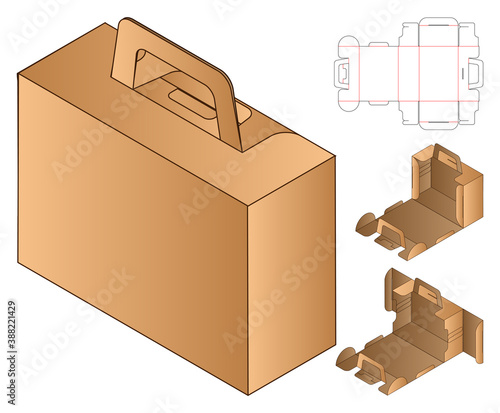 Box packaging die cut template design. 3d mock-up