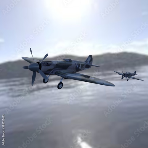 Fototapeta Naklejka Na Ścianę i Meble -  render of airplane