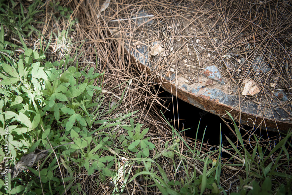 old manhole open cover old manhole open cover