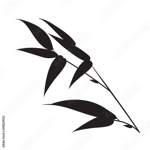 Decorative bamboo branches isolated on white background.