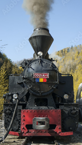 Coal powered train in Maramures Romania. Mocanita on Viseu Valley,