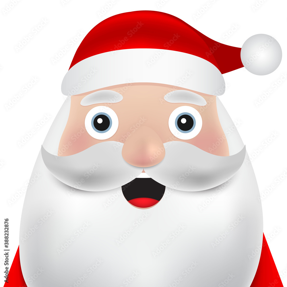 Christmas Santa claus close up on a white background. Vector illustration for a festive design Christmas Santa claus close up on a white background. Vector illustration for a festive design