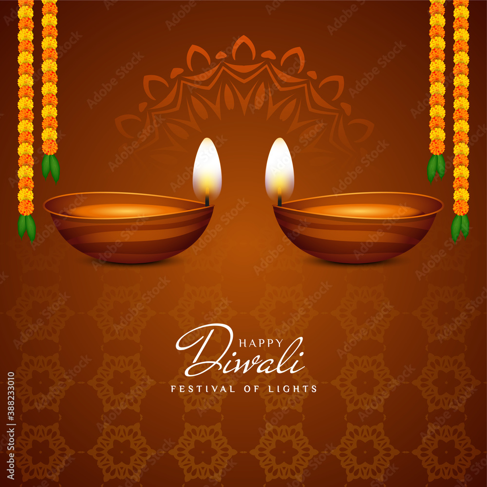 Naklejka premium Happy Diwali Indian festival celebration classic background