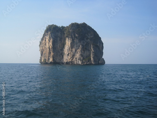 The beautiful beaches and limestone cliffs on Phi Phi island in Thailand