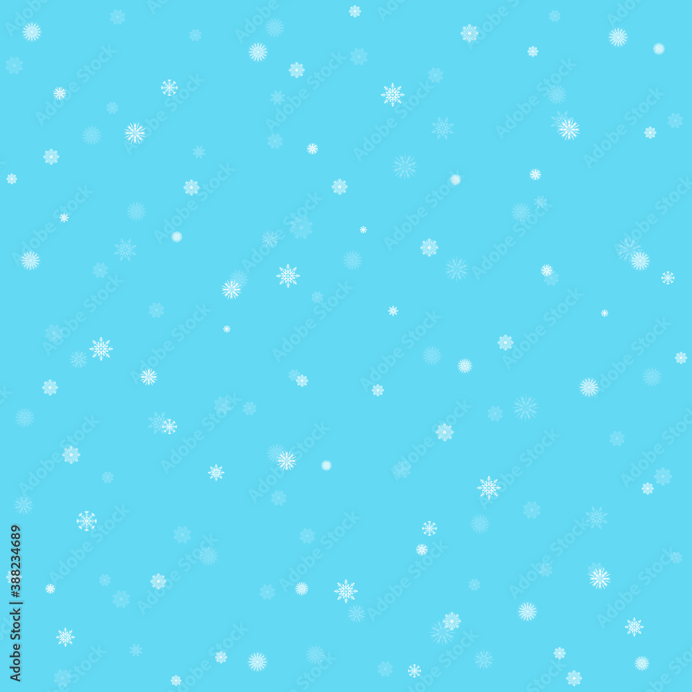 Winter backfround in blue tones with different snowflakes for Christmas and New Year festive decor. Can be used as a seamless pattern. Vector illustration Winter backfround in blue tones with different snowflakes for Christmas and New Year festive decor. Can be used as a seamless pattern. Vector illustration
