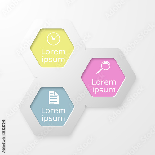 Vector illustration of three variants of infographics.