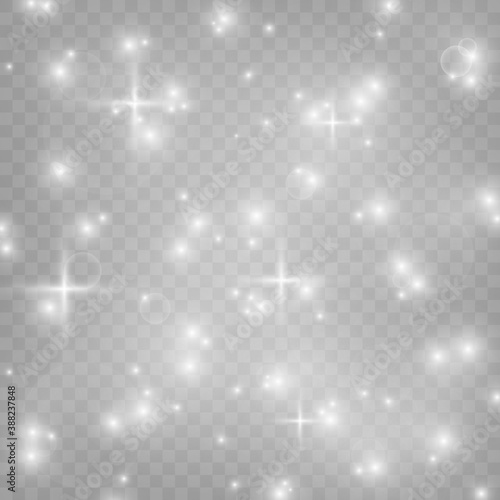 Vector magic glow. White dust png. PNG. Spray glitter. Flash Light. Dust.