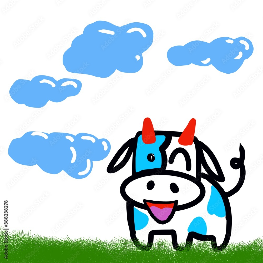 cow with a flower cow with a flower