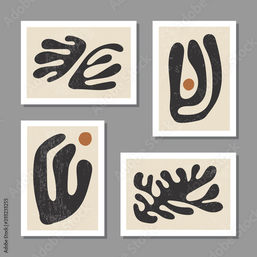 Set of Matisse inspired contemporary collage posters