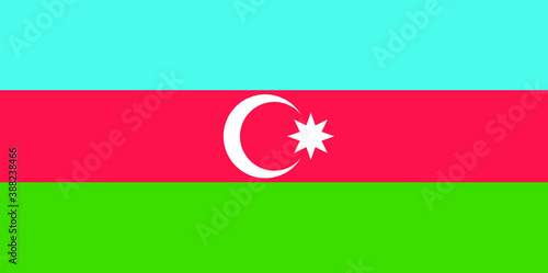 National flag of the Republic of Azerbaijan. Azerbaijan flag. Official colors. Full size. photo