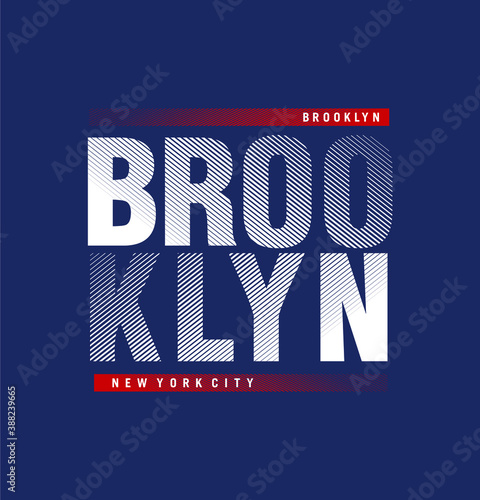 Brooklyn Modern typography tee shirt design graphic, vector illustration for print. 