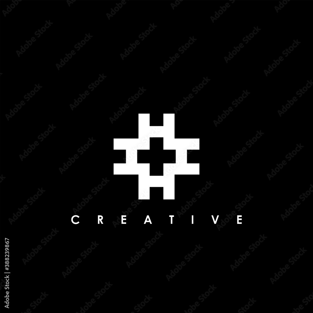Obraz premium H Letter Initial Logo Design Template Vector Illustration