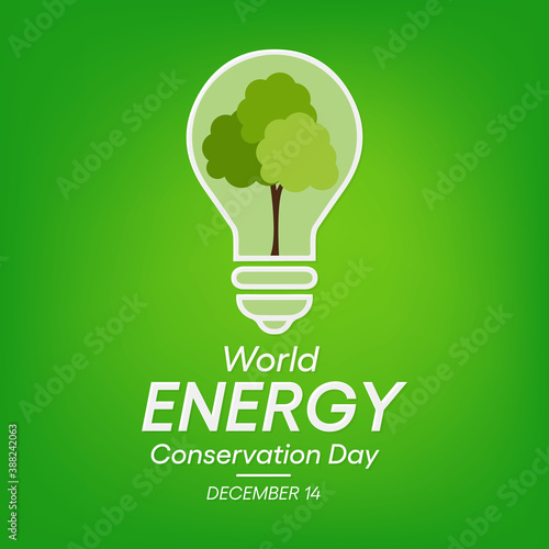 Vector illustration on the theme of World Energy Conservation day observed each year on December 14th across the globe.