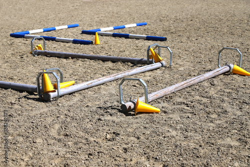 Accessories for horse trainings and events in rural equestrian training centre