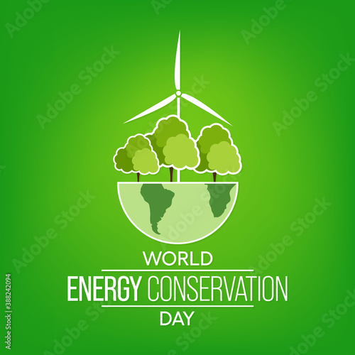 Vector illustration on the theme of World Energy Conservation day observed each year on December 14th across the globe.
