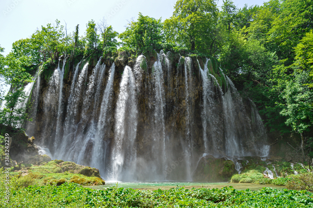 Lakes and waterfalls in Plitvice Lakes National Park, Croatia