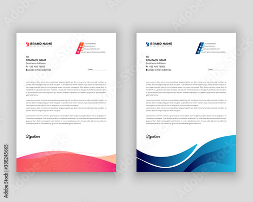 Modern colorful business letterhead template vector format
