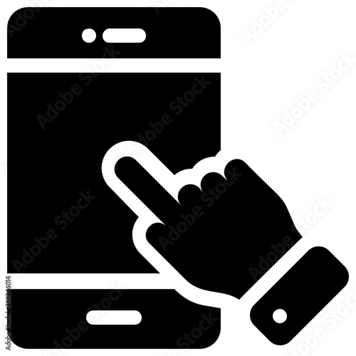 
Icon representing menu for mobile app, menu displayed for mobile or tablet device 
