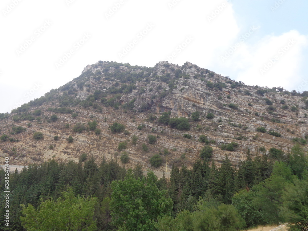 Hiking in the beautiful Bsharri (Bcharre) mountains in Lebanon among the giant Cedars of God trees