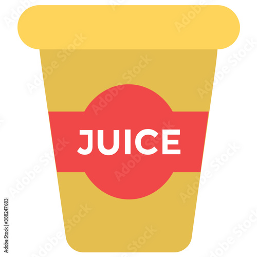 
A disposable glass of juice 
