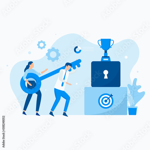 Business success key illustration concept. Illustration for websites, landing pages, mobile applications, posters and banners.