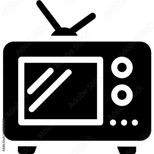 
A retro style tv set with antennas 
