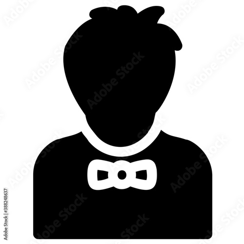
A flat design icon of butler avatar 
