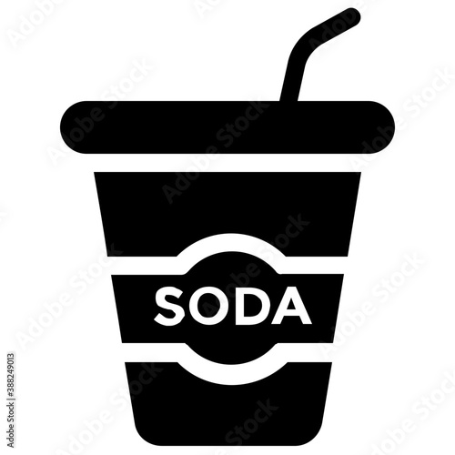 
A disposable glass of juice with straw  
