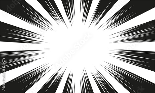 Abstract background with black lines for comic book. Speed frame or explosion effect concentrated line