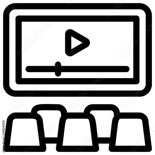 

An icon showing video player where a video has played to a quarter. 
