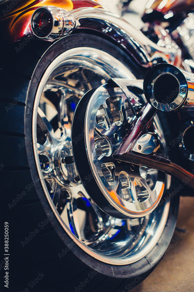 motorcycle rear wheel with belt drive
