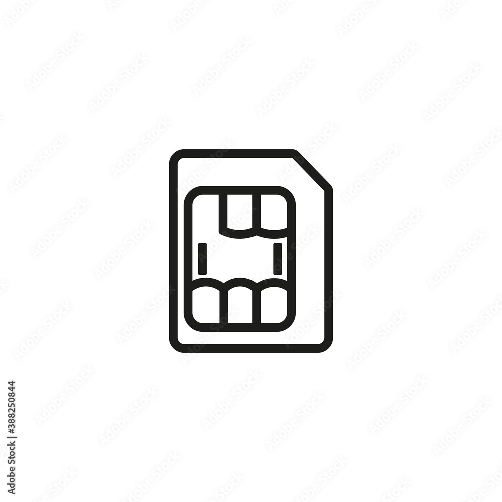 Micro sim card icon vector symbol template. Micro sim card icon vector symbol template.