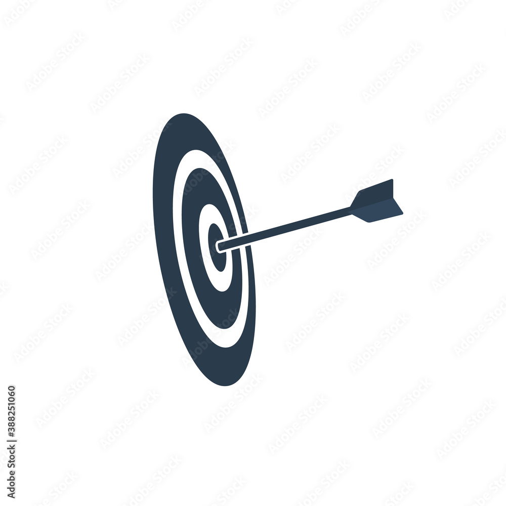 Target and arrow vector icon in trendy flat style. Business concept illustration. Success strategy design. Target and arrow vector icon in trendy flat style. Business concept illustration. Success strategy design.