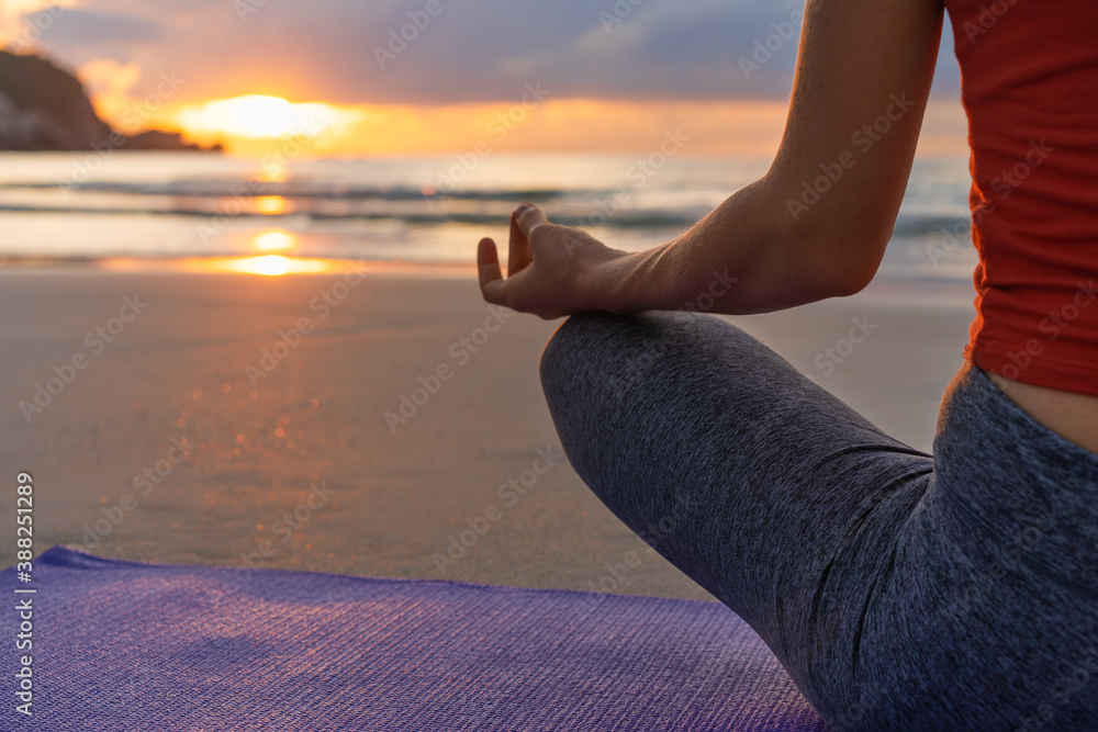 Yoga meditation, woman meditating