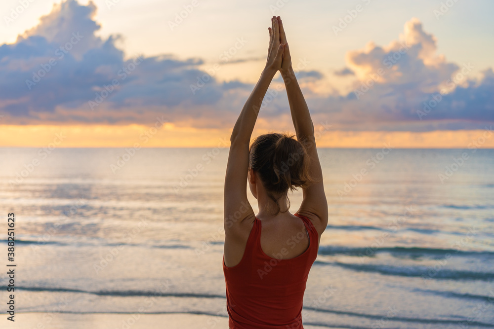 Yoga meditation, woman meditating