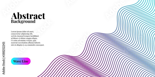 Abstract background with dynamic blue and purple gradient wave lines. Vector illustration. Suitable for use, book cover, cd cover, flyer, poster, website background or landing page