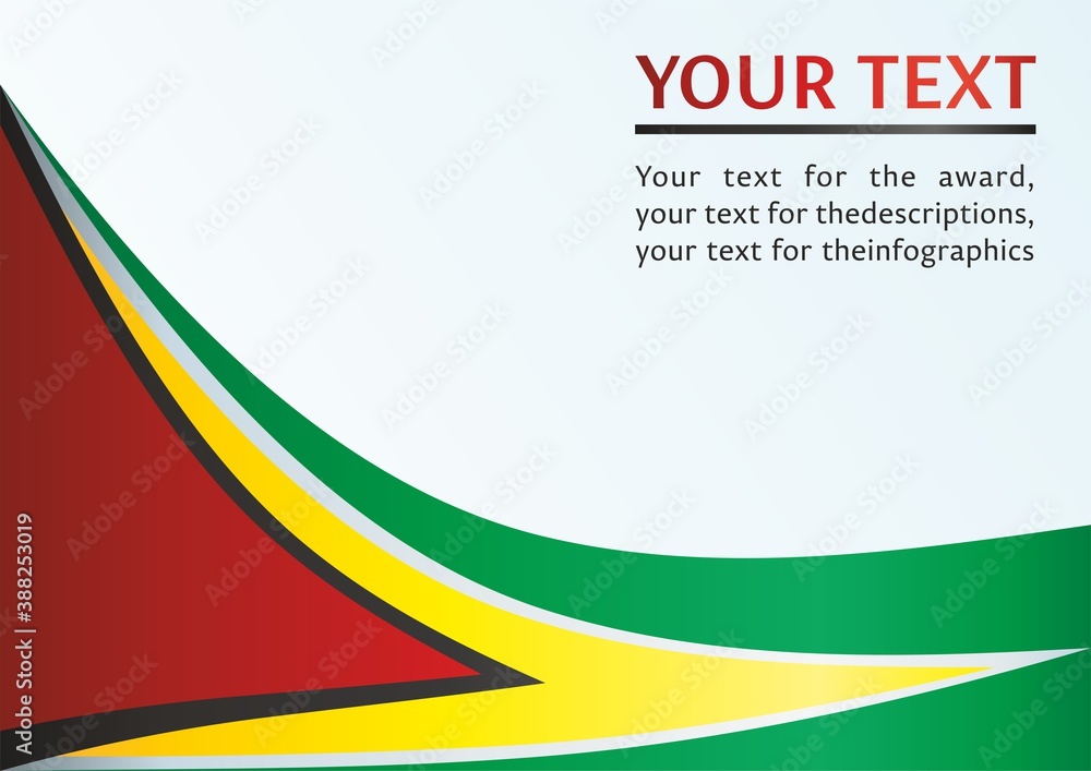 Flag of Guyana, Co-operative Republic of Guyana, template for the award, an official document with the flag and symbol of the Co-operative Republic of Guyana Flag of Guyana, Co-operative Republic of Guyana, template for the award, an official document with the flag and symbol of the Co-operative Republic of Guyana