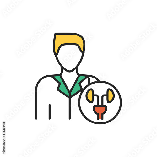 Urologist color line icon. Subject matter expert.
