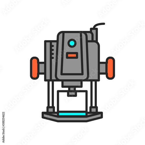 Electric router color line icon. Pictogram for web page, mobile app, promo.