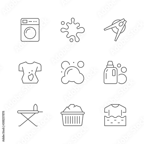 Set line icons of laundry