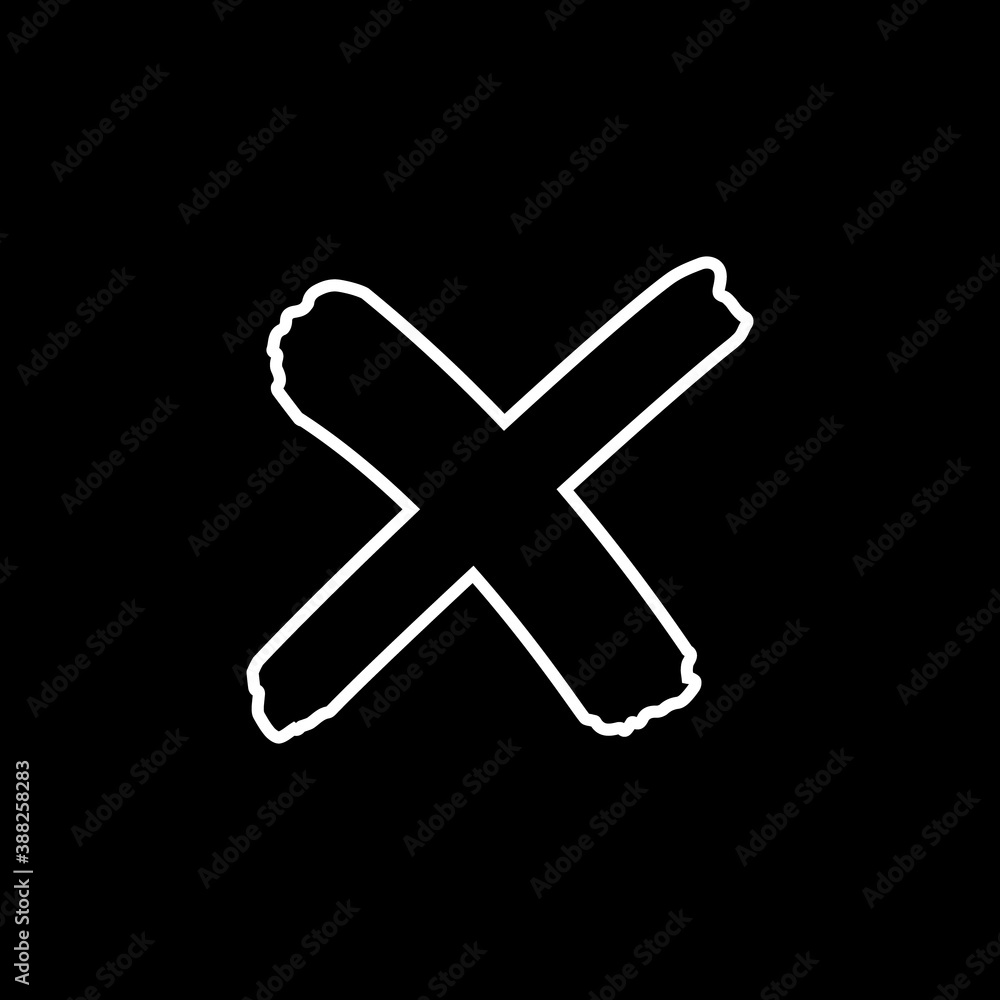 Obraz premium Cross outline sign or x mark icon. No symbol